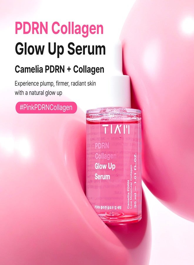 تيام سيروم TIAM PDRN Collagen Glow Up، سيروم الكبسولة الوردية، كاميليا PDRN، ببتيد، نفخ وشد البشرة، منتجات العناية بالبشرة الكورية | 1.01 أونصة سائلة. - Image 2